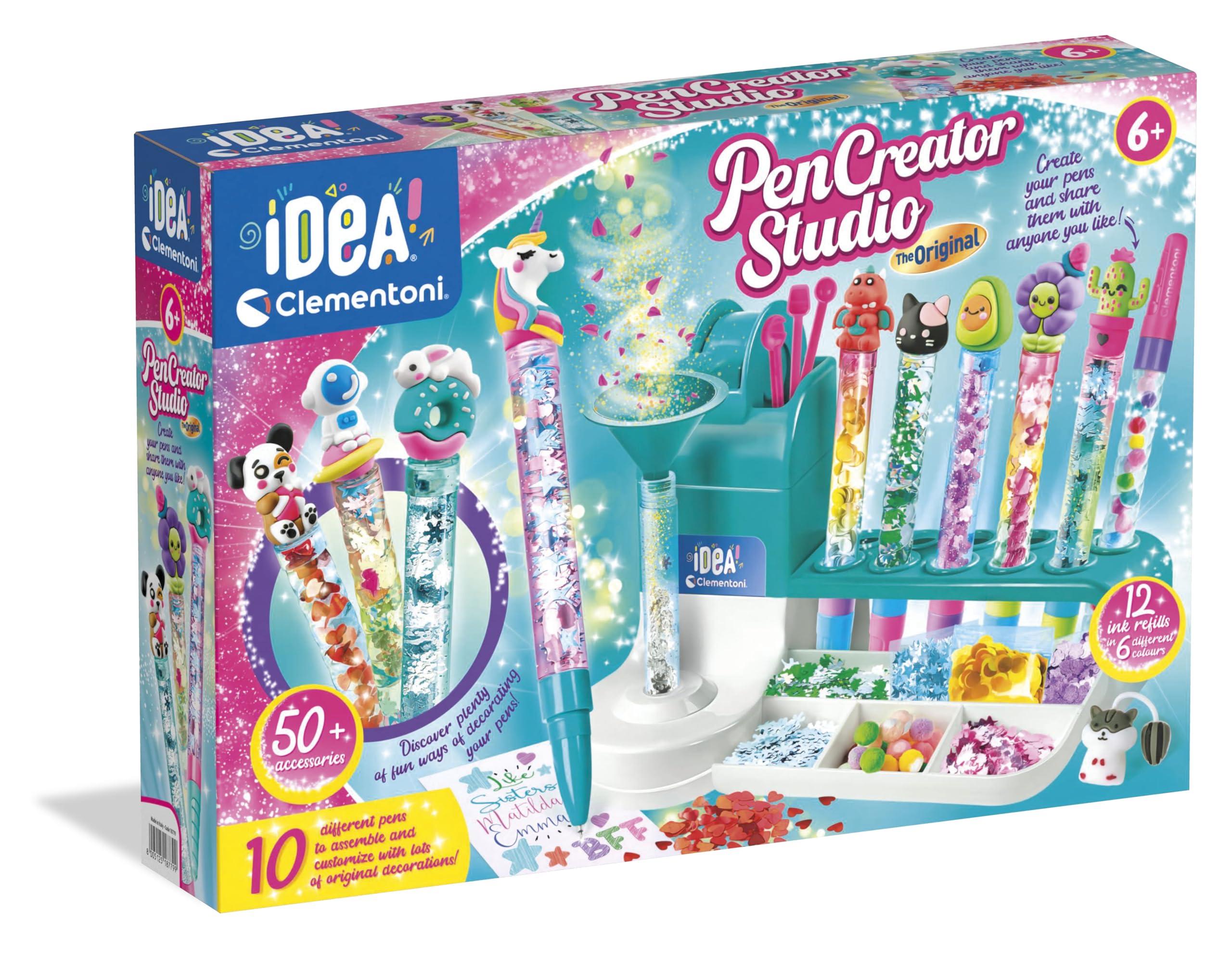 Clementoni 18779 Idea Creator Studio Arts & Crafts Nail Gift for Girls 6 Years Old Personalized Creative Toys Kids Stationary Pen Set