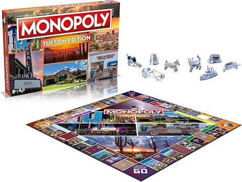 Monopoly Board Game Tucson Edition: 2-6 Players Family Board Games for Kids and Adults, Board Games for Kids 8 and up, for Kids and Adults, Ideal for Game Night