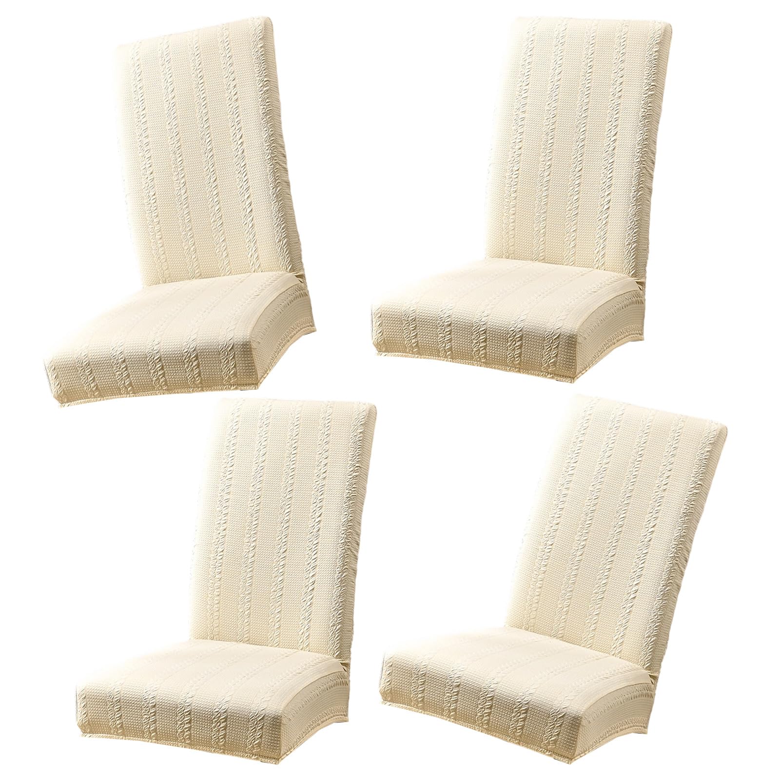 Jazuaiao Spill Proof Elastics Dining Chair Cover with Quick Installation Stretchable Polyester Slipcovers for Household Use Waterproofs Seat Cover