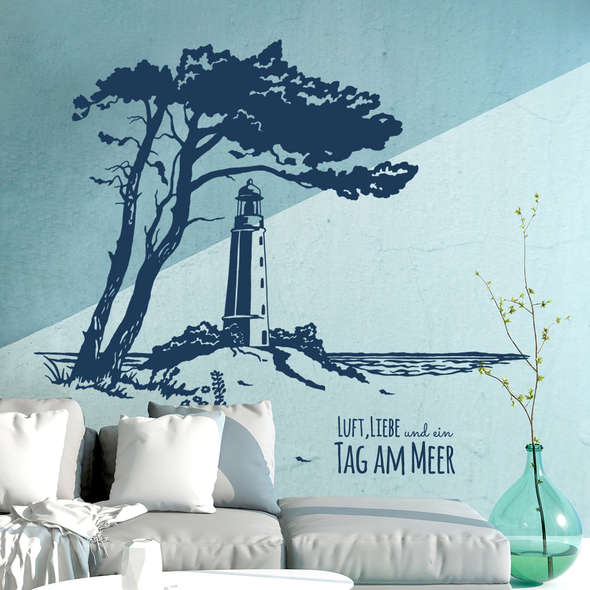 Wandtattoo Wandaufkleber Wandsticker Aufkleber Sticker Ostsee Hiddensee Leuchtturm & Spruch M1930 ausgewählte Farbe: *schokobraun* ausgewählte Größe: *XL*