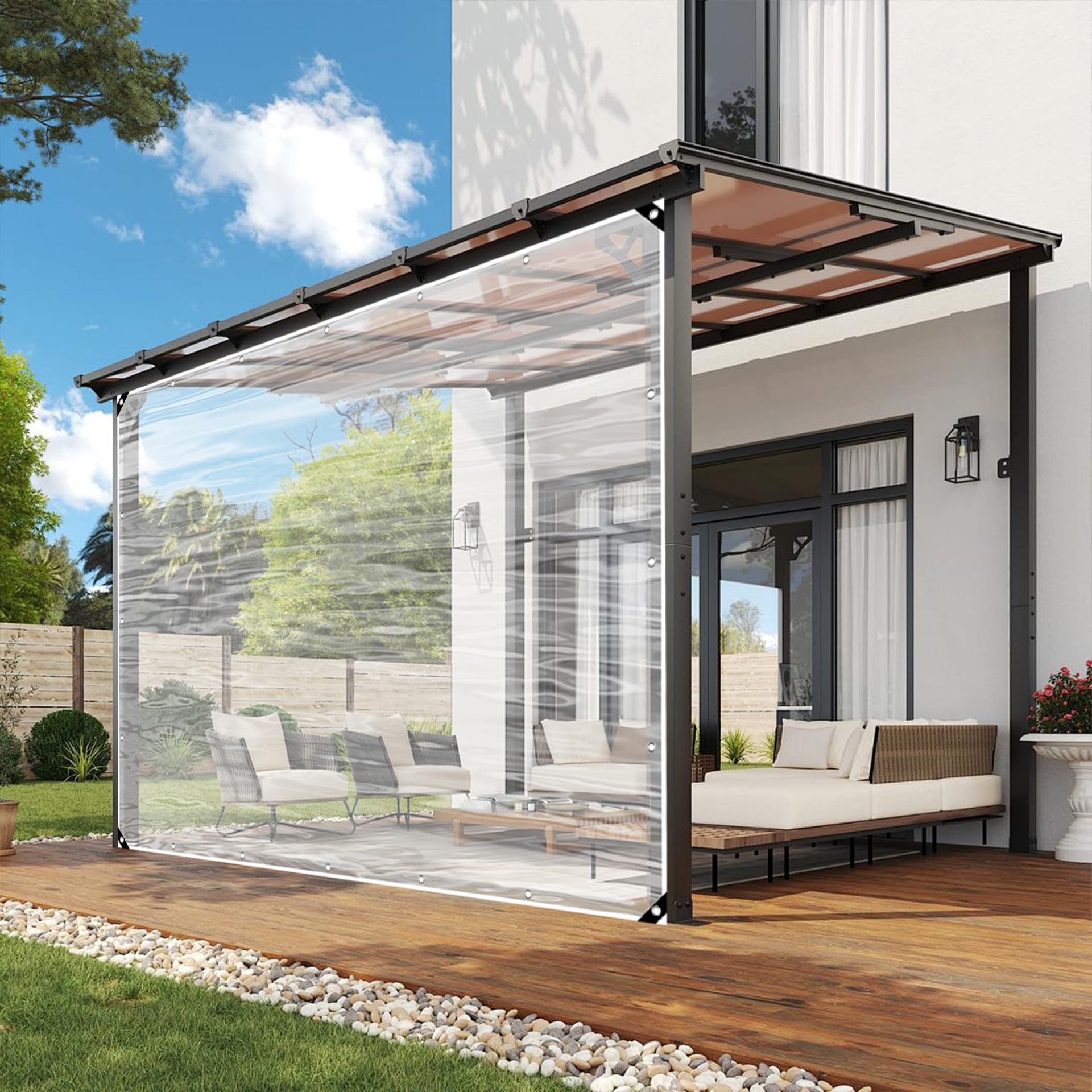 Lona para camping y jardín transpirable pero impermeable con protección contra viento y polvo