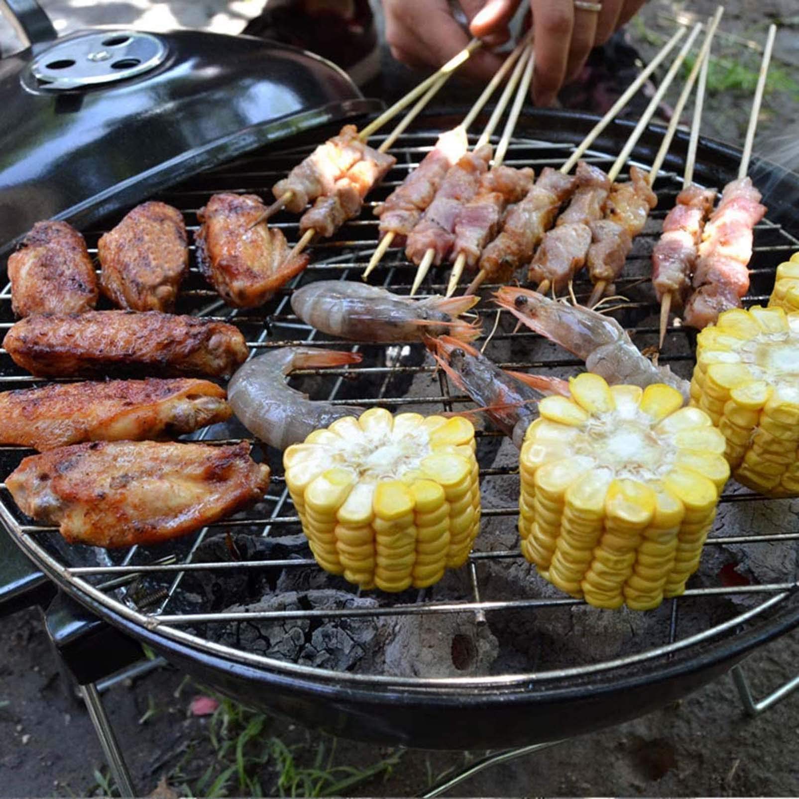 MytaYtTragbarer Outdoor-Klapp-Carbon-Grill, Runder Holzkohlegrill Aus Edelstahl Home Carbon-Grillofen Brazier Single Oven