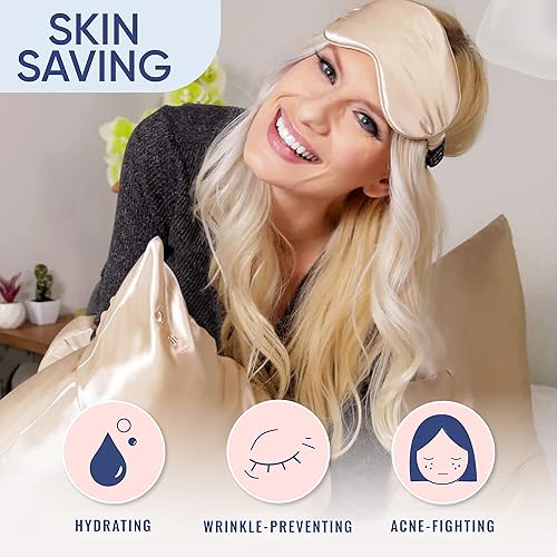 Miniatura 4 de Blissy Funda de almohada de seda - 100% seda de morera pura - Fibras de alta calidad 22 Momme 6A - Funda de almohada de seda para cabello y piel -