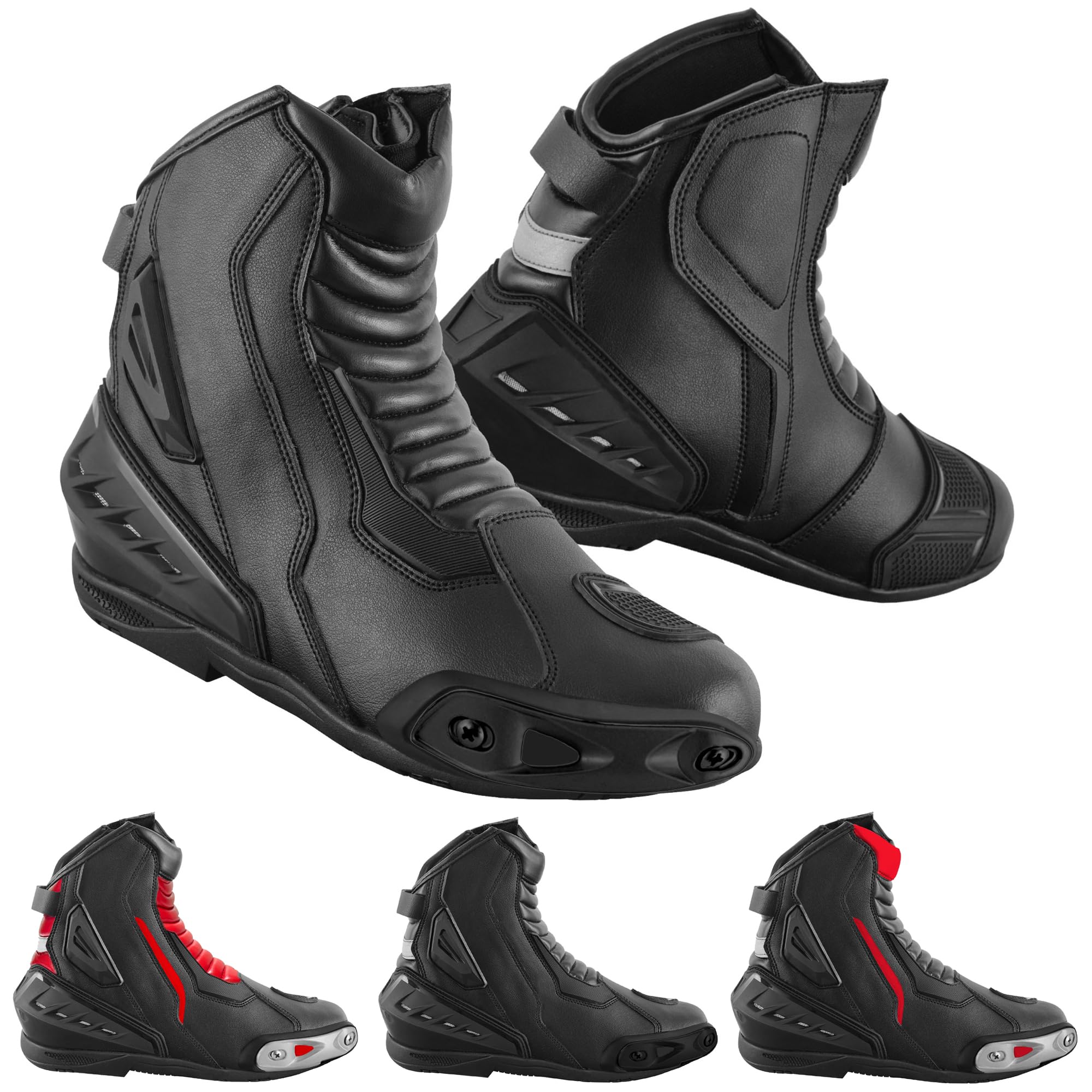 Chaussures de moto en cuir pour homme, bottes de protection antidérapantes avec support de cheville, approuvé CE