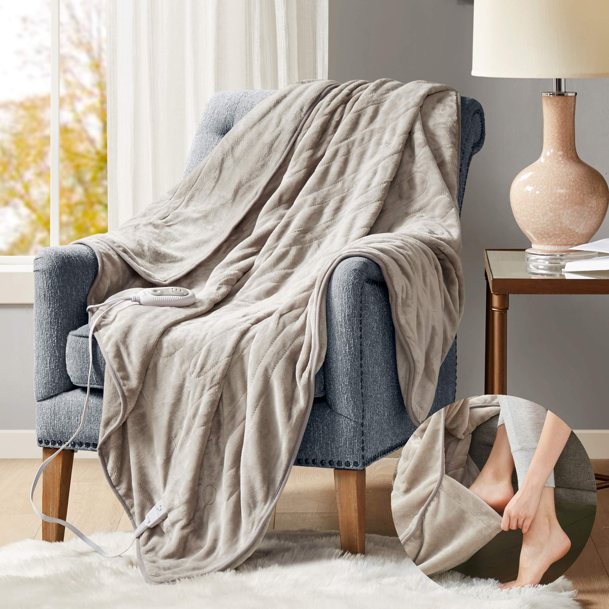 degrees of comfort heated plush foot throw