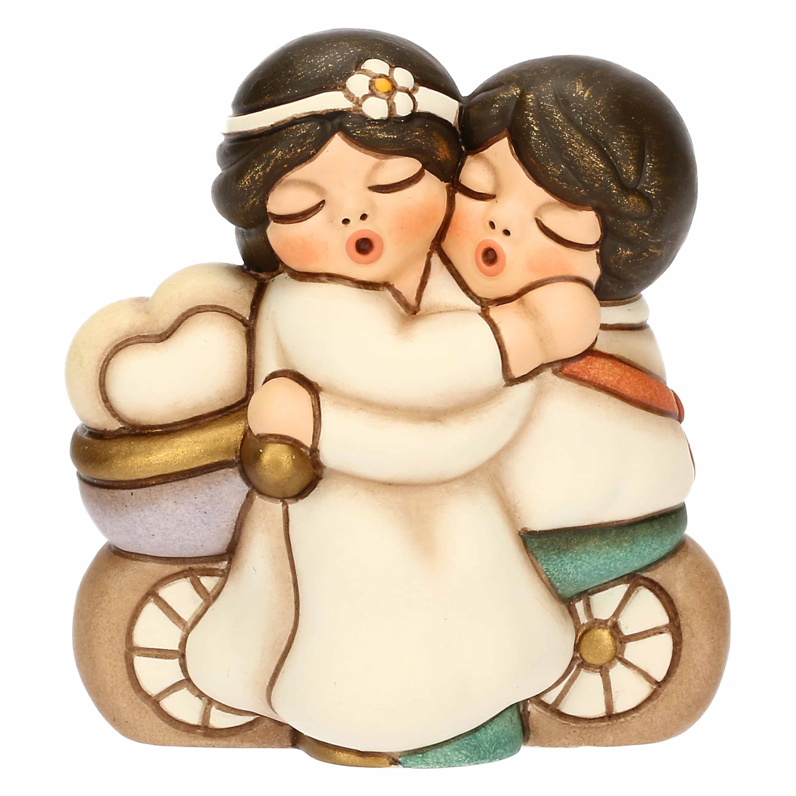 THUN - Bride and Groom on Bicycle, Small - Ceramic - Favour Collection - 5.8 x 4 x 6.3 cm