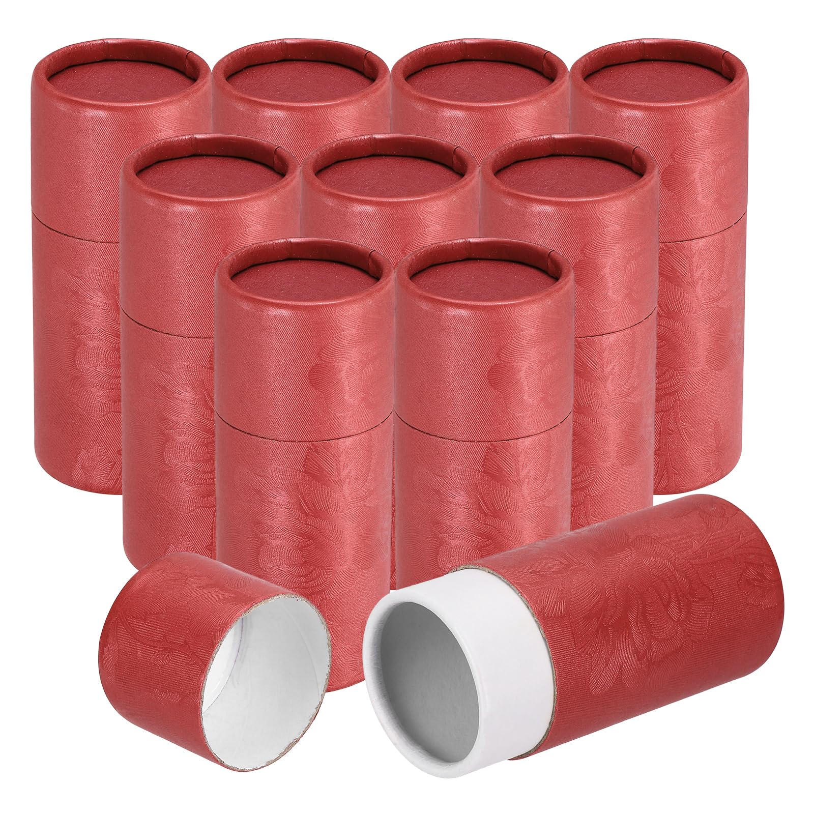Tube en carton kraft rouge de 30ml idéal pour ranger vos crayons de couleur et thés