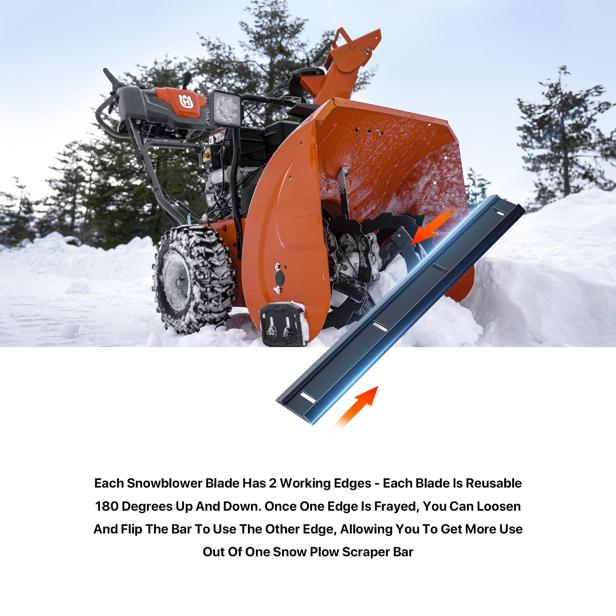 Barra raspadora para soplador de nieve 731-1033 compatible con MTD Snow Blower Scraper Bar 706-14240,731-0722,731-0778,731-0812