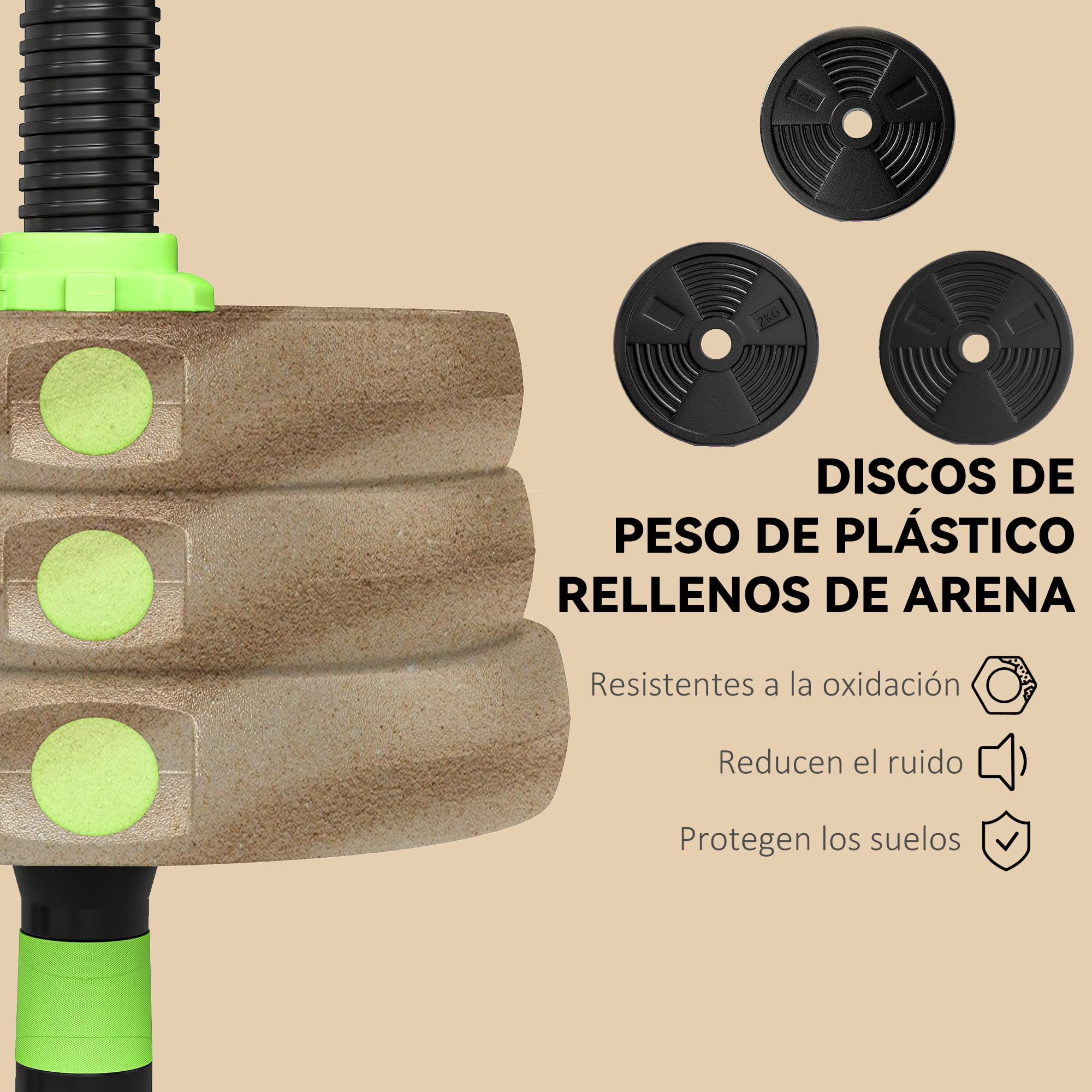 SPORTNOW Juego de Mancuernas Ajustables 3 en 1 20kg a 30kg, Juego de Pesas con Barra de Conexión y Mango Antideslizante, Pesas y Mancuernas para Hombres y Mujeres, Ejercicio de Fitness, Casa Gimnasio