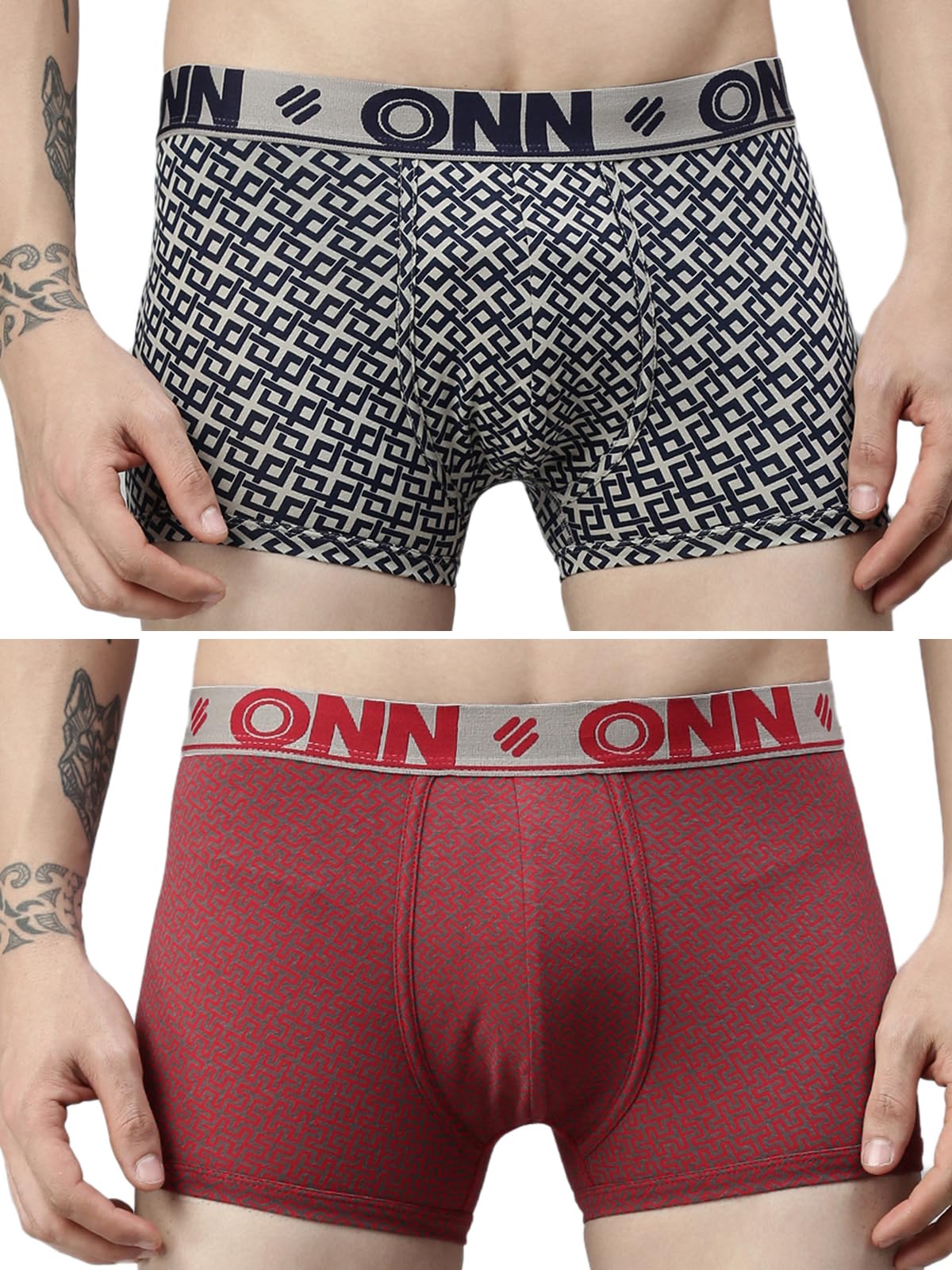onn Men's Super Combed Cotton Printed Mini Trunk with Ultra Soft Waistband | Prints May Vary | Style OS283 |-picture-58