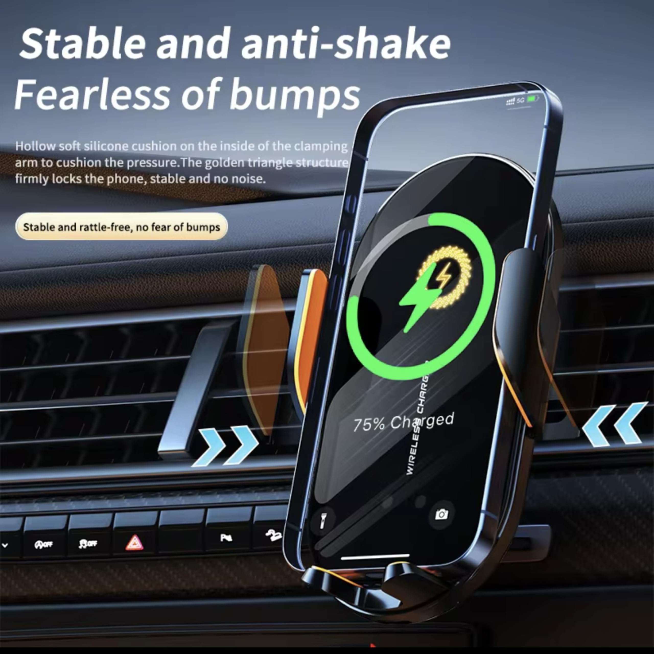 Soporte para teléfono de coche, cargador de coche 2025, soporte de ventilación inalámbrico rápido para teléfono celular, para MagSafe, iPhone y Android, sujeción automática manos libres con sensor