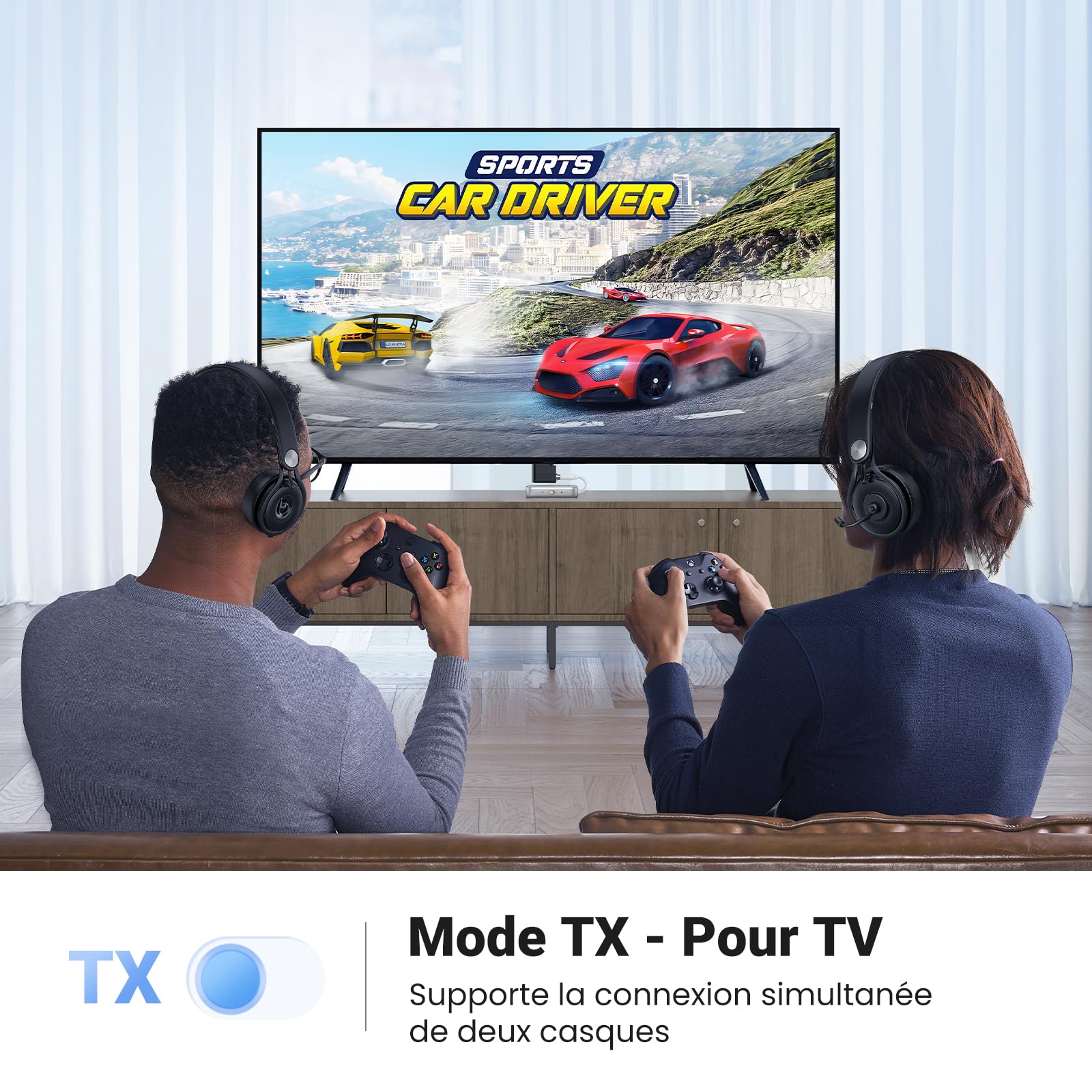 UGREEN Émetteur Jack Bluetooth 6.0 pour TV Transmetteur Récepteur 2 en 1 pour Voiture Prise Aux 3.5 mm Adaptateur Audio pour Casque Écouteur Avion Enceinte Haut-Parleur