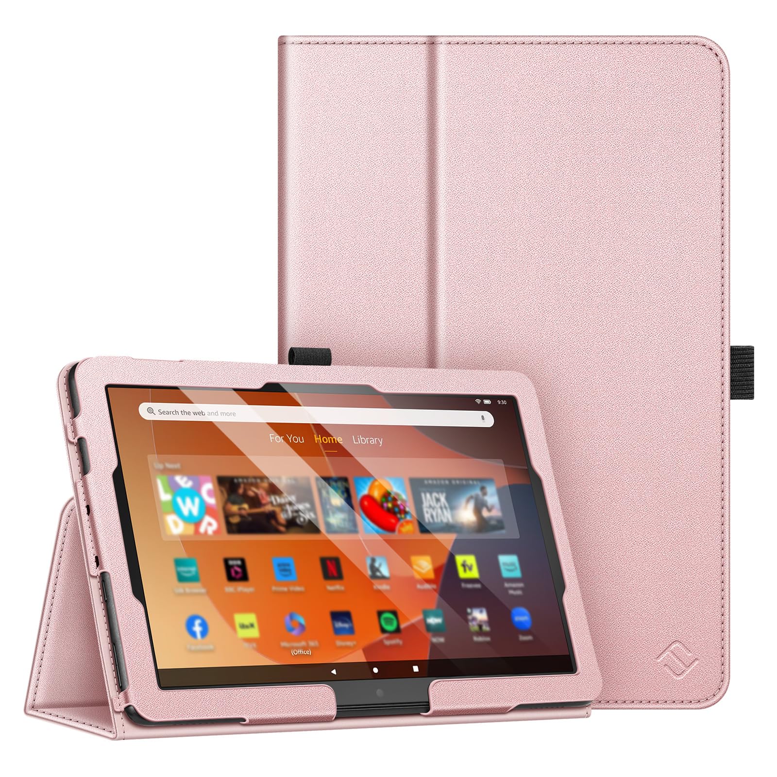 Fintie Hülle kompatibel mit Das Neue Fire HD 10 & Fire HD 10 Plus (nur für Tablets der 11. Generation, 2021) - Folio Kunstleder Schutzhülle mit Auto Wake/Sleep Ständerfunktion, (Roségold)