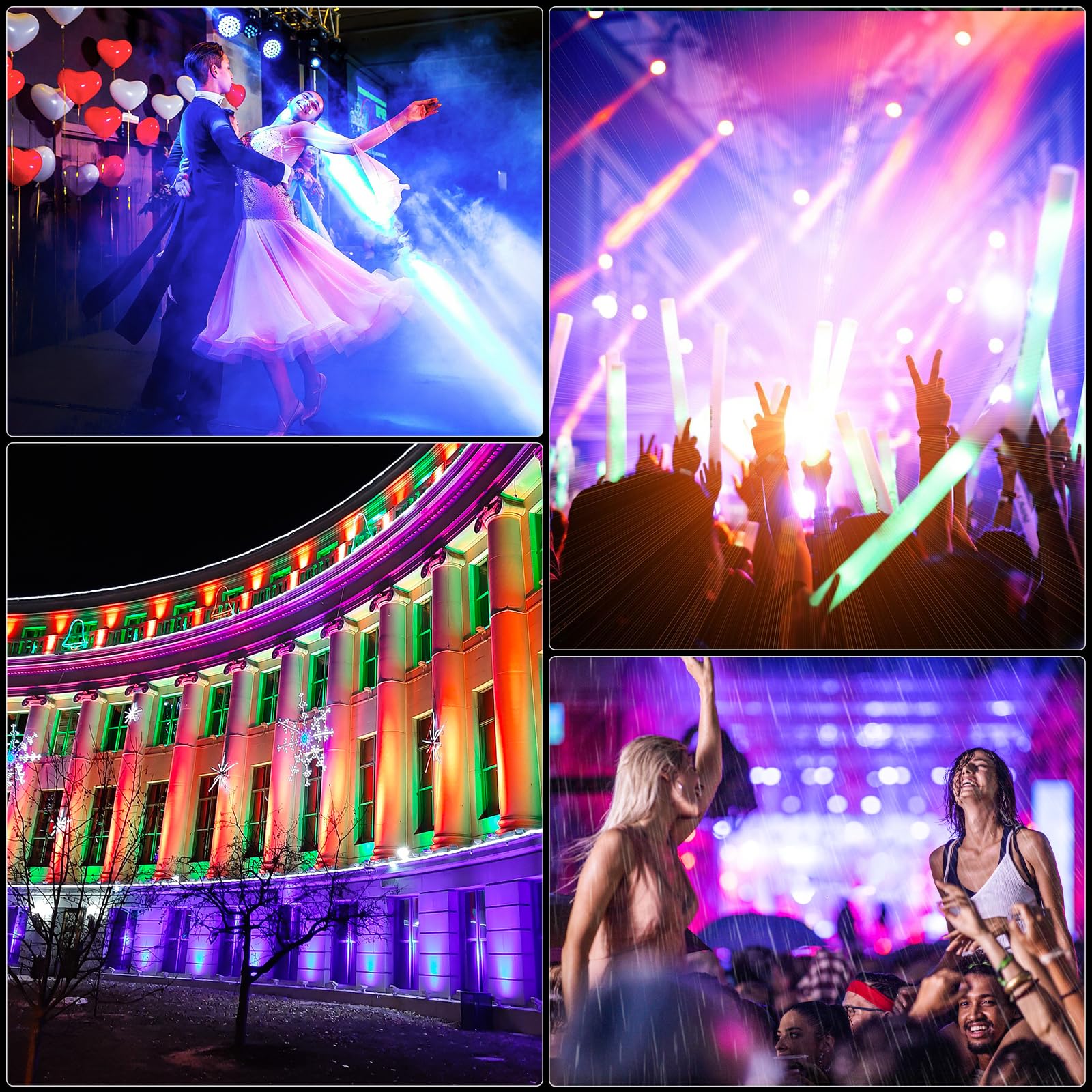 2PCS 6 x 3W IP67 Impermeabile LED Par, RGBW 4 in 1 LED Luce Palco con Telecomando Luci da Discoteca Festa, per Prestazione all'Aperto, Prati, Feste, Bar, Palchi, Spettacoli di Festival
