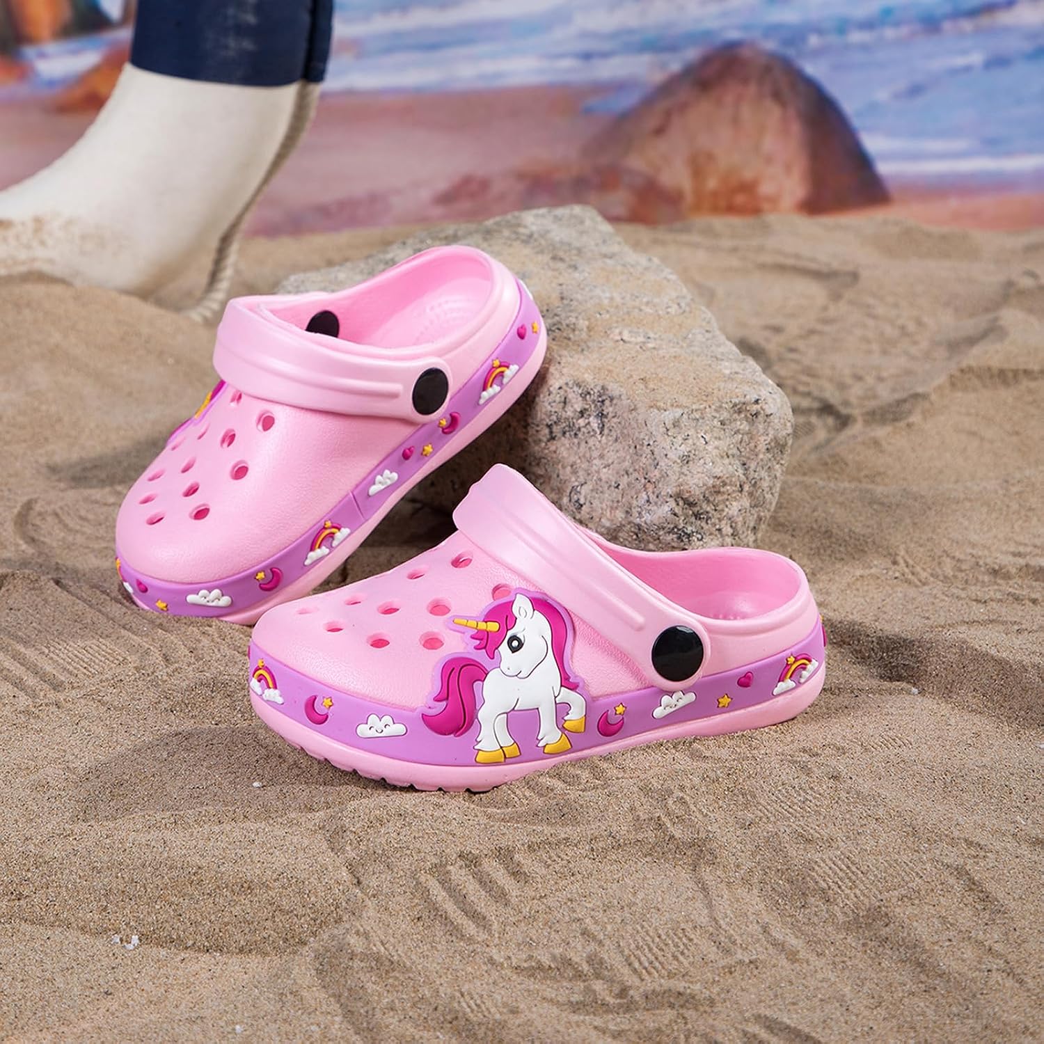Children Garden Shoes Unisex Little- Kids Cartoon Clogs Slippers Toddler Slip On Lightweight Beach Pool Sandals Yard