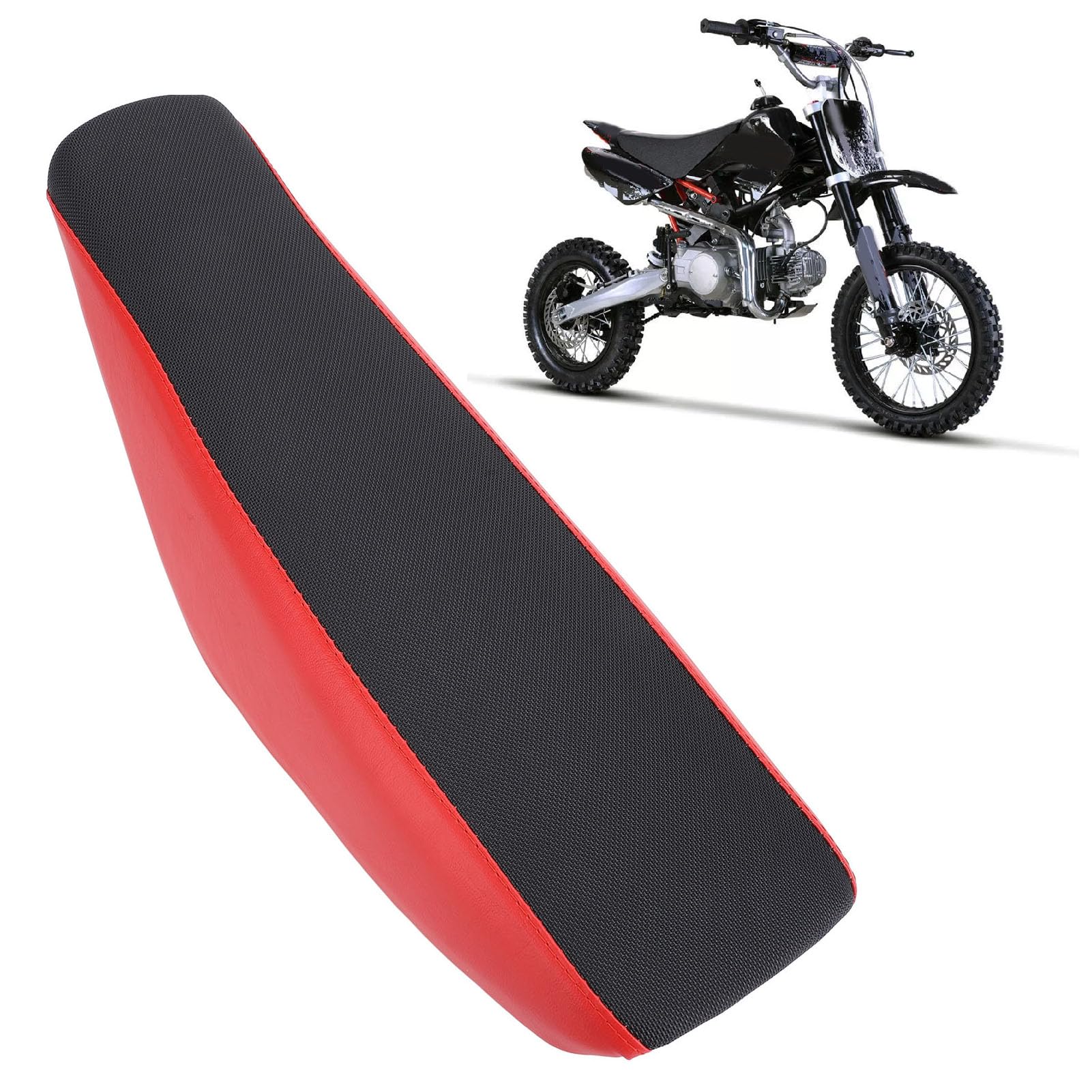 Asixxsix Siège de Moto Plat en Mousse, Absorption des Chocs et Conception Respirante pour XR50 50 90 110 125 150 160 Dirt Pit Bike Off Road Motocross Moto Scooter (rouge)