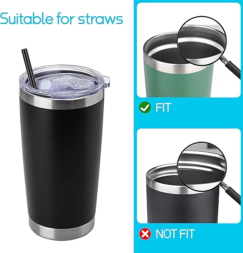 Miniatura 5 de Tapas de vaso de 20 onzas, 2 tapas de repuesto compatibles con YETI de acero inoxidable de 20 onzas, taza de café, tapas a prueba de derrames, se