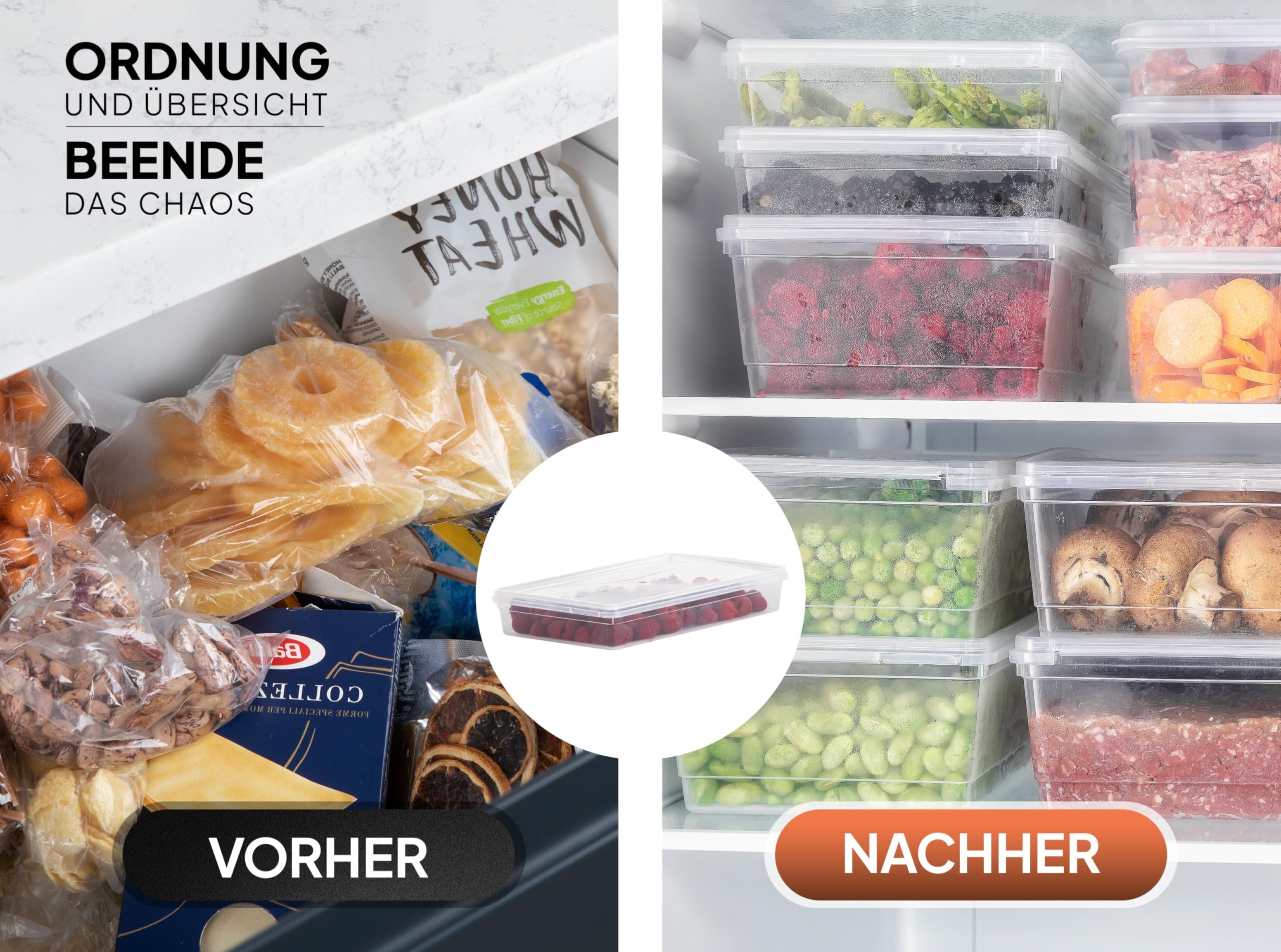 Lot De 10 Boîtes De Congélation 2L Avec Couvercle Uandu - Rangement Cuisine Hermétique Sans BPA, Empilables Et Durables