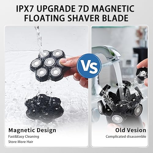 Miniatura 9 de Cabezales de repuesto para afeitadora de cabeza 6D, afeitadoras de cabeza para hombres calvos, hoja de repuesto para afeitadora de cabeza,