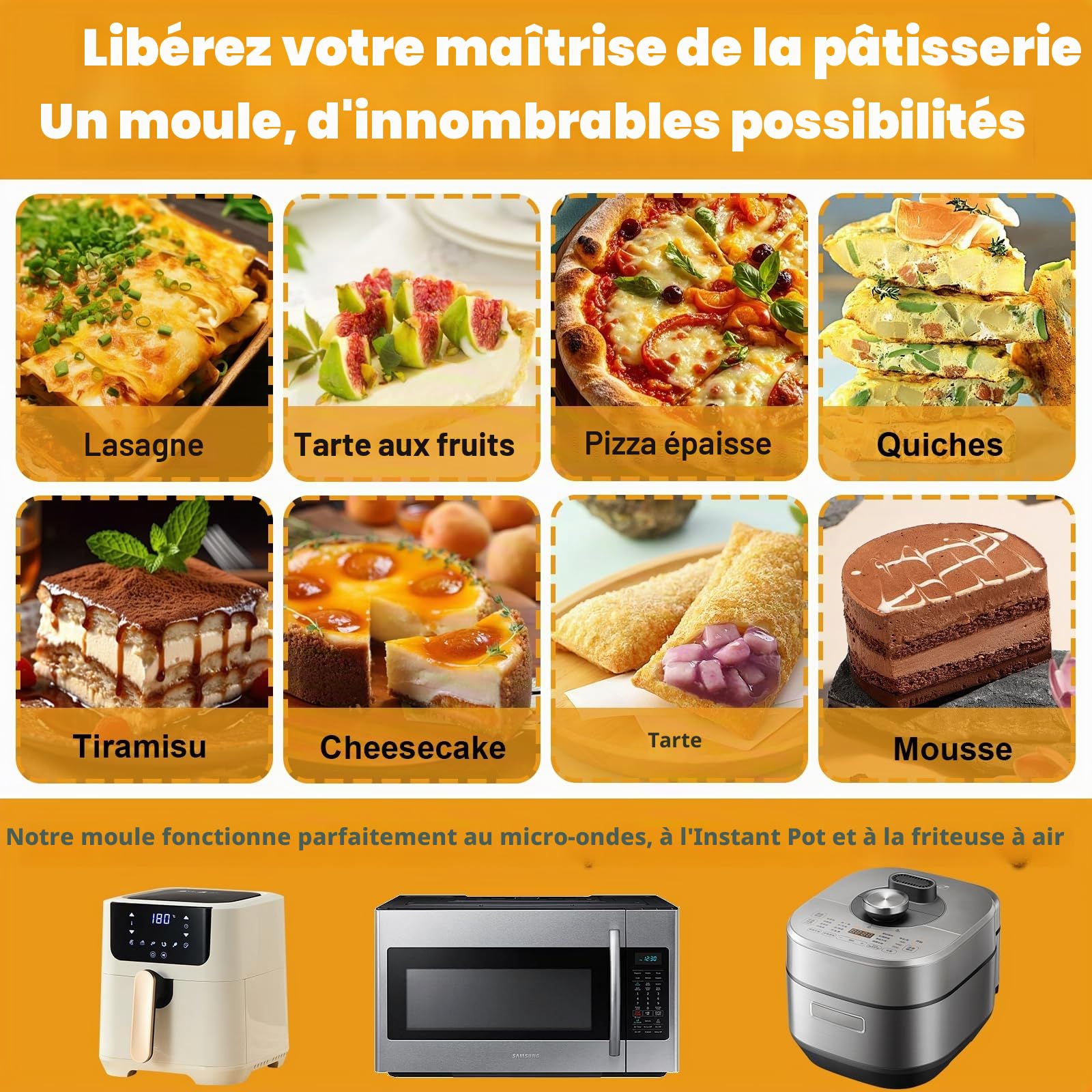 STARVAST 5 Pcs Moule à Gateau Rond à Charnière 14/18/20/24/26 CM, Moule à Gàteau Rond 5 Étages en Acier au Carbone, Moule à Gâteau à Charnière avec Fond Amovible pour Faire Gâteaux/Pizzas/Pain
