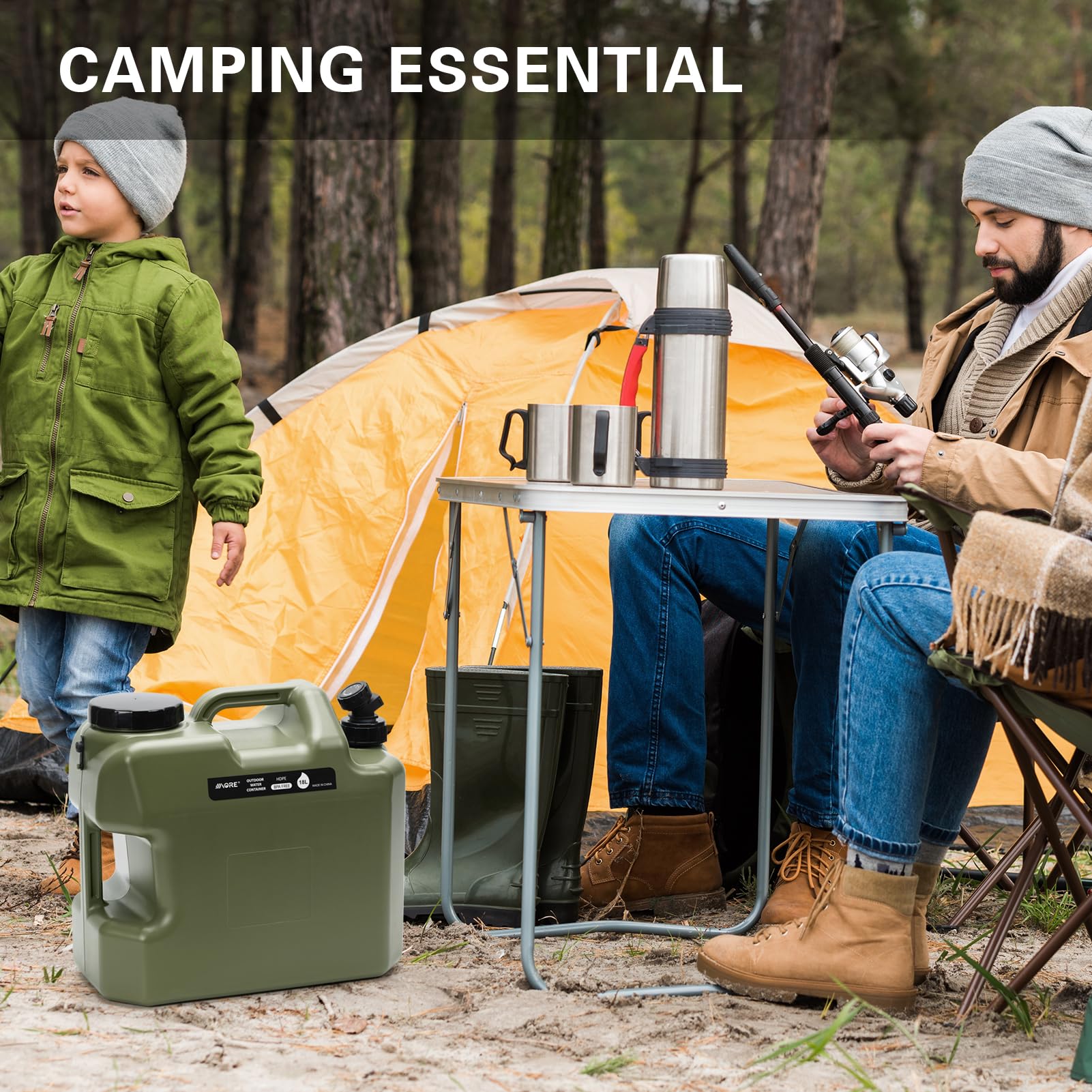 Water Container with Spigot - 4.75 Gallon Water Jug (Truly No Leakage) Water Storage Carrier, Water Tank,BPA Free,Portable Emergency Water Storage for Camping,Vehicle, Car, Hiking, Hurricane Supplies