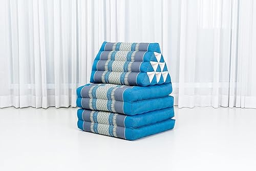 Miniatura 5 de Leewadee Cómodo colchón japonés de suelo, cama tailandesa con cojín triangular, colchón futón, tapete de masaje tailandés extra largo, 89 x 20