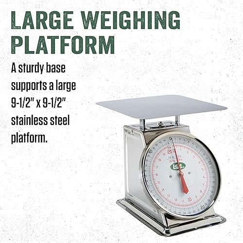 Vista 5 de LEM Productos Báscula de acero inoxidable de 44 libras, plata
