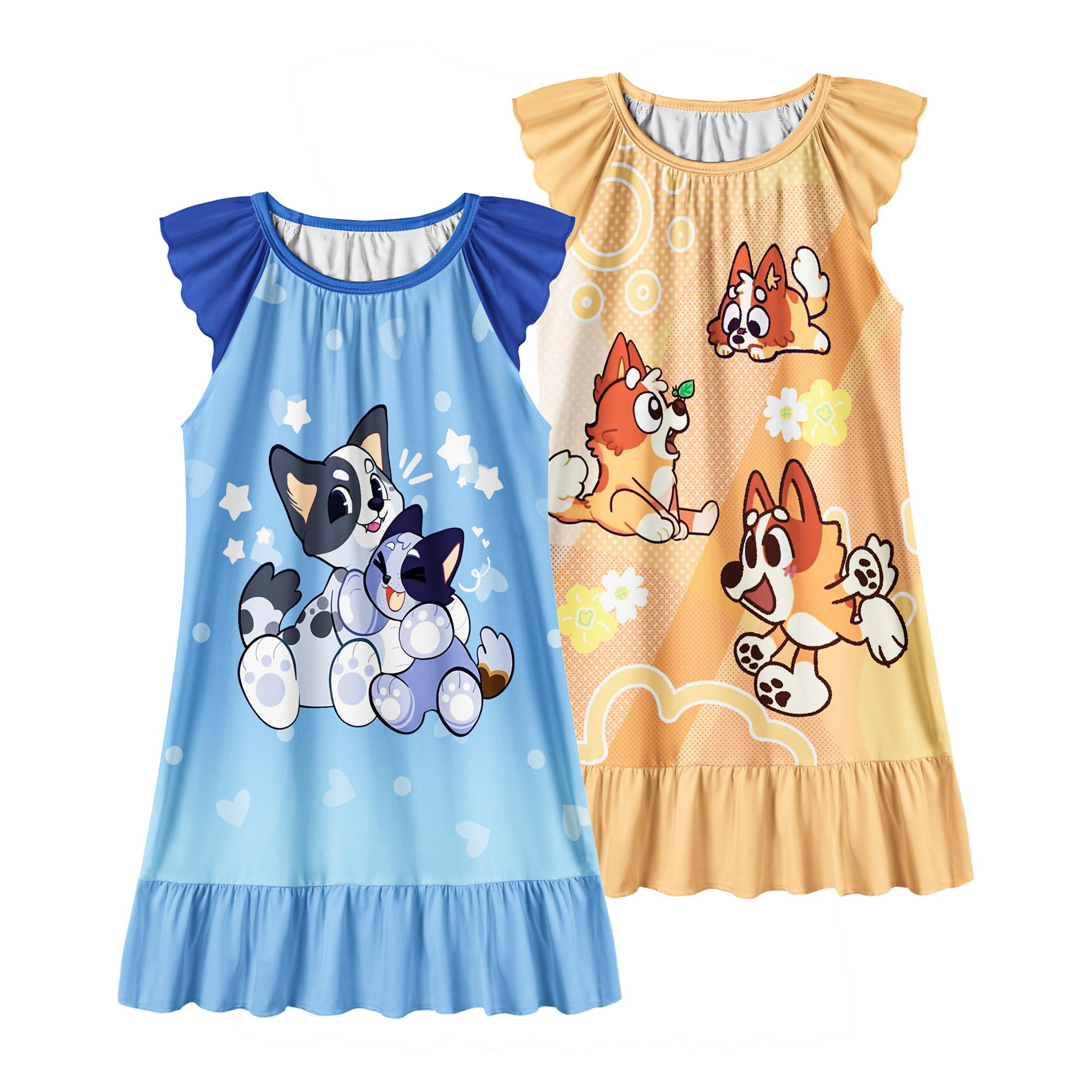 LQSZ Girls Nightgowns Soft Toddler Princess Pajamas Dress for Kids 2pcs