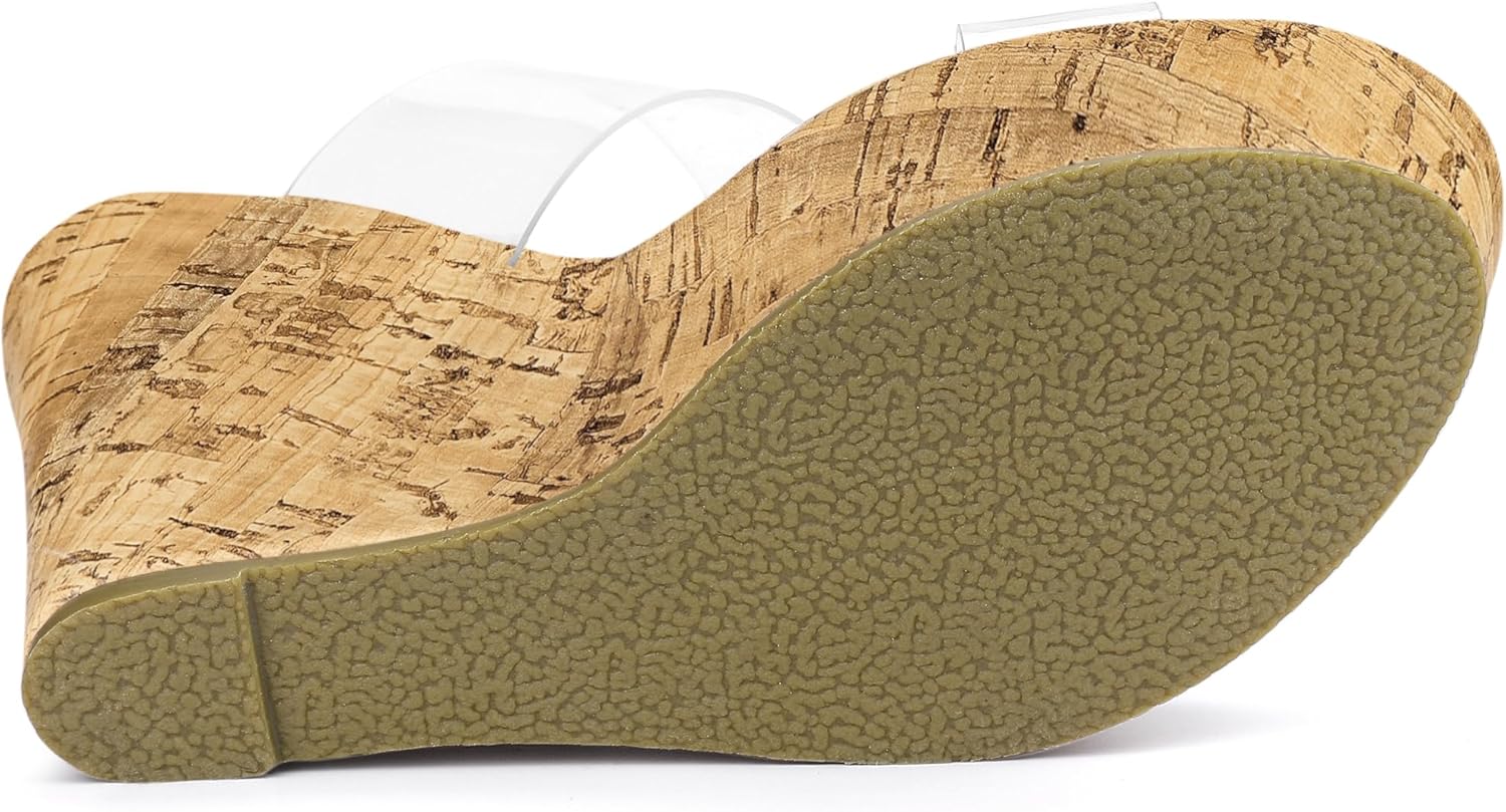 Allegra K Women's Clear Platform Transparent Straps Wedge Heels Sandals - Image 6