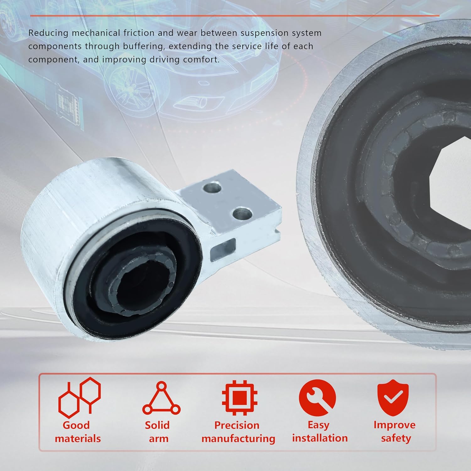 Front Lower Control Arm Rear Bushing Compatible with 2011-2019 Ford Explorer, Replaces BB5Z-3C339-A BB5Z-3C403-A 1PC (BB5Z3C403A, regular L)