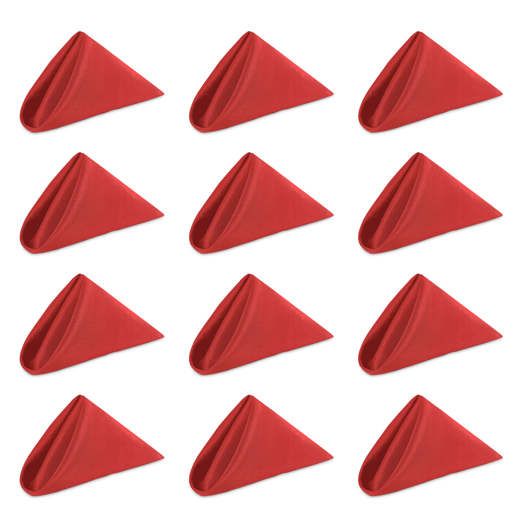 WedDecor Reusable 50cm x 50cm Fabric Red Dinner Napkins – Polyester Table Napkins with Hemmed Edges, Easy-Care, Washable for Weddings, Banquets, Parties & Home Use, 100pcs — image 1