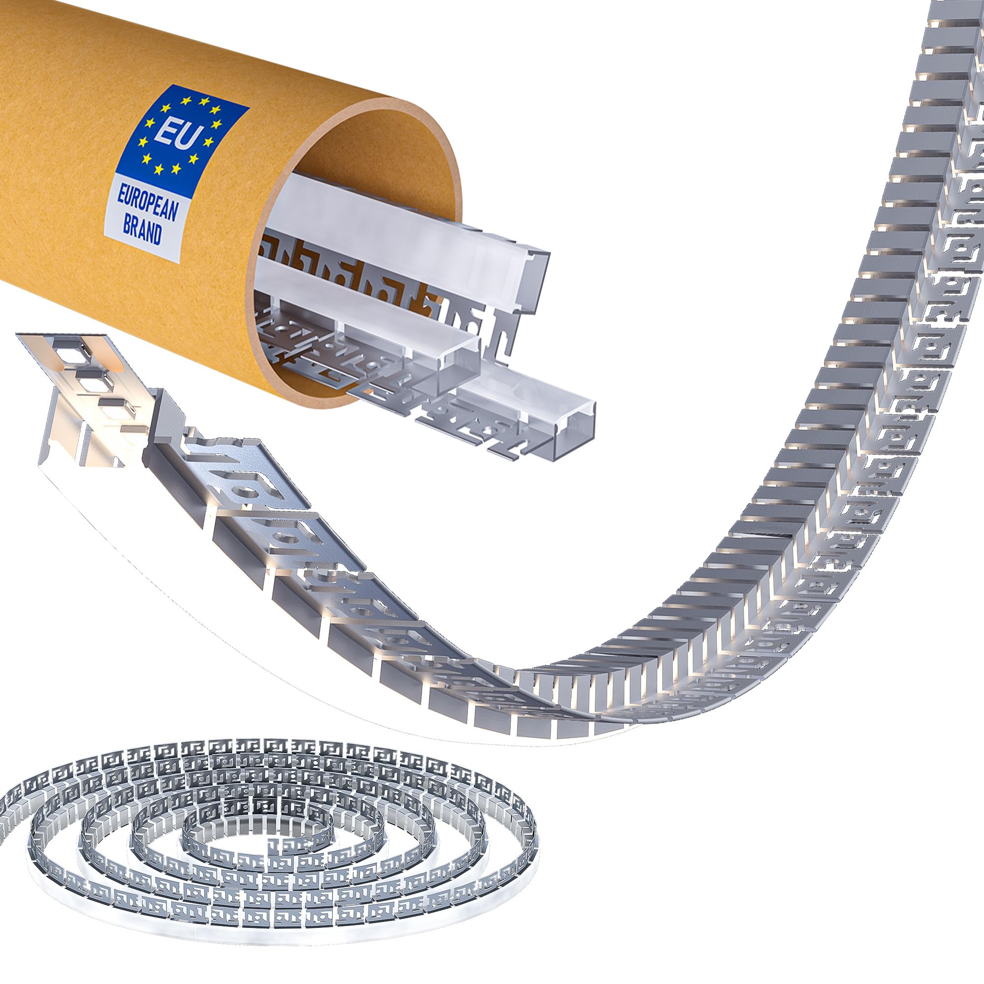 Shine Plus Flexibles LED Trockenbauprofil 2m × 6 Stück– Einbauprofil für gebogene Führungsschiene für LED Streifen, biegsam für gewölbte Deckenkonstruktionen und Wanddekorationen