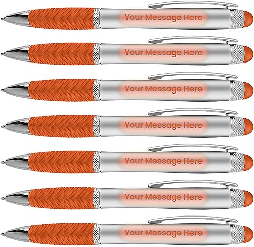 Miniatura 5 de Paquete de 80 bolígrafos personalizados, grabado láser sin volumen, bolígrafo de 3 pulgadas, lápiz digital y área personalizada iluminada, nombre