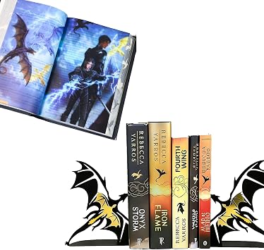 BAMAYSELF 15 Pcs Fourth Wing Page Overlays Bookmarks and 4th Dragon Bookends