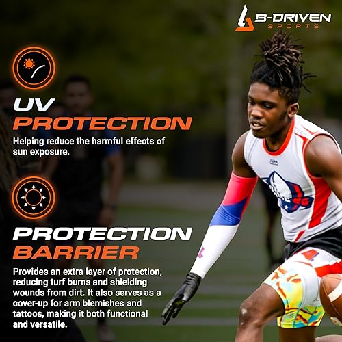 Miniatura 4 de B-Driven Sports Pro Fit - Manga deportiva atlética con 40 diseños de mangas para jóvenes y adultos, hombres y mujeres.