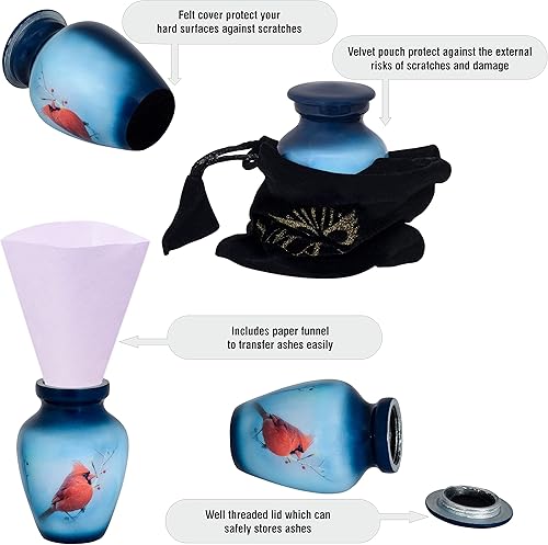 Miniatura 31 de SMARA Urna de cremación de recuerdo pequeña con funda de terciopelo Elige entre colores únicos Encantadora ficha de metal para cenizas humanas