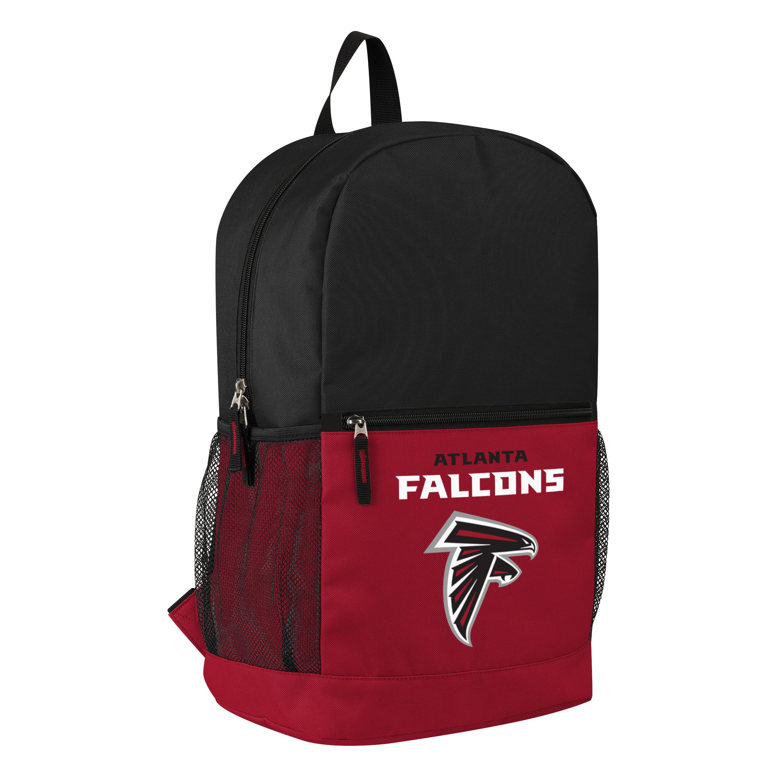 FOCO NFL Officially Licensed Football Team Color Primary Logo 2 Tone Big Logo Color Block School Bag Travel Backpack, Atlanta Falcons, One Size, Daypack Backpacks