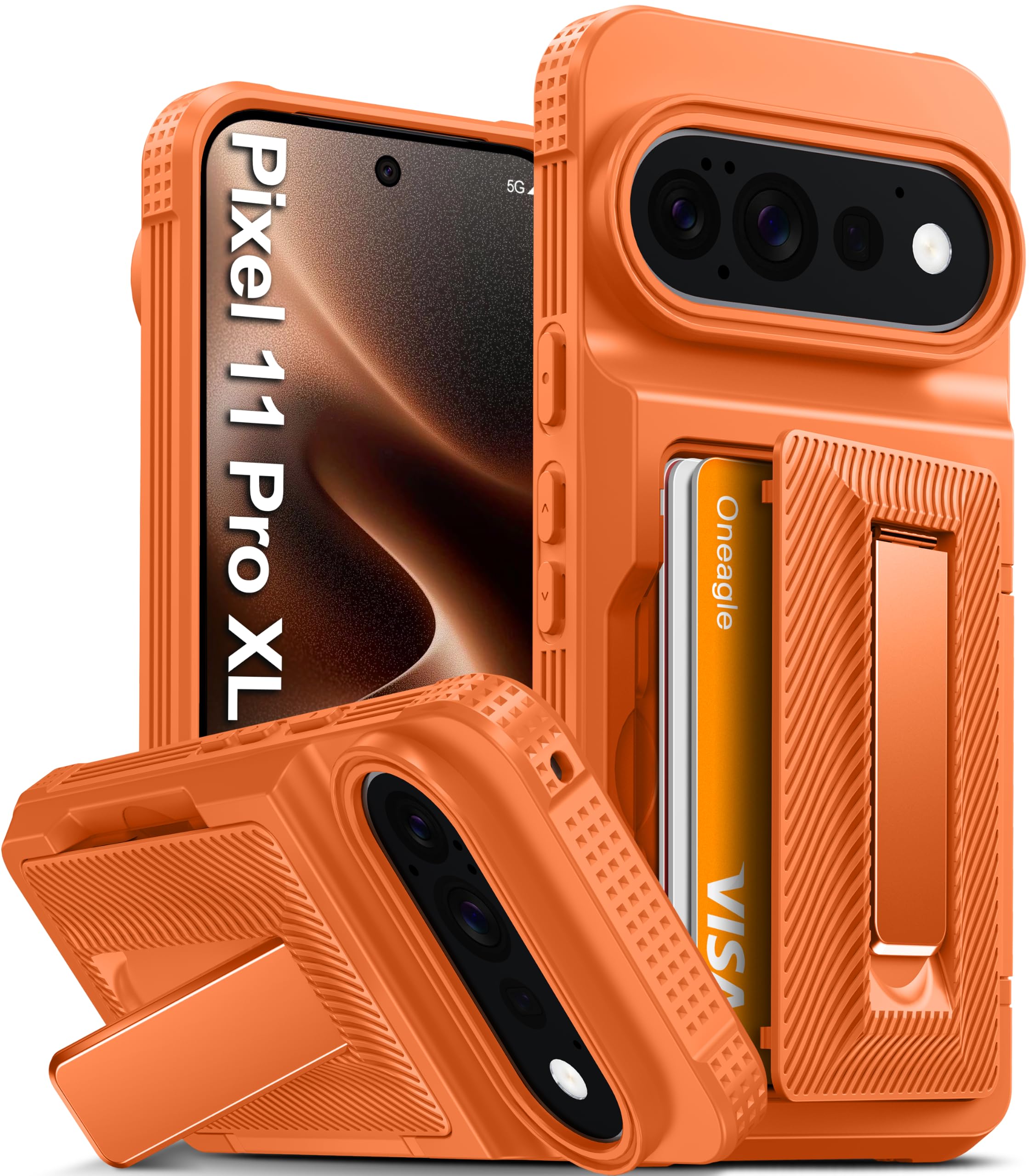 Oneagle Custodia a portafoglio per Google Pixel 11 Pro XL con porta carte e | Store 4-5 carte blocco RFID | Supporto in metallo mani libere | Protezione della fotocamera | Custodia antiurto per telefono
