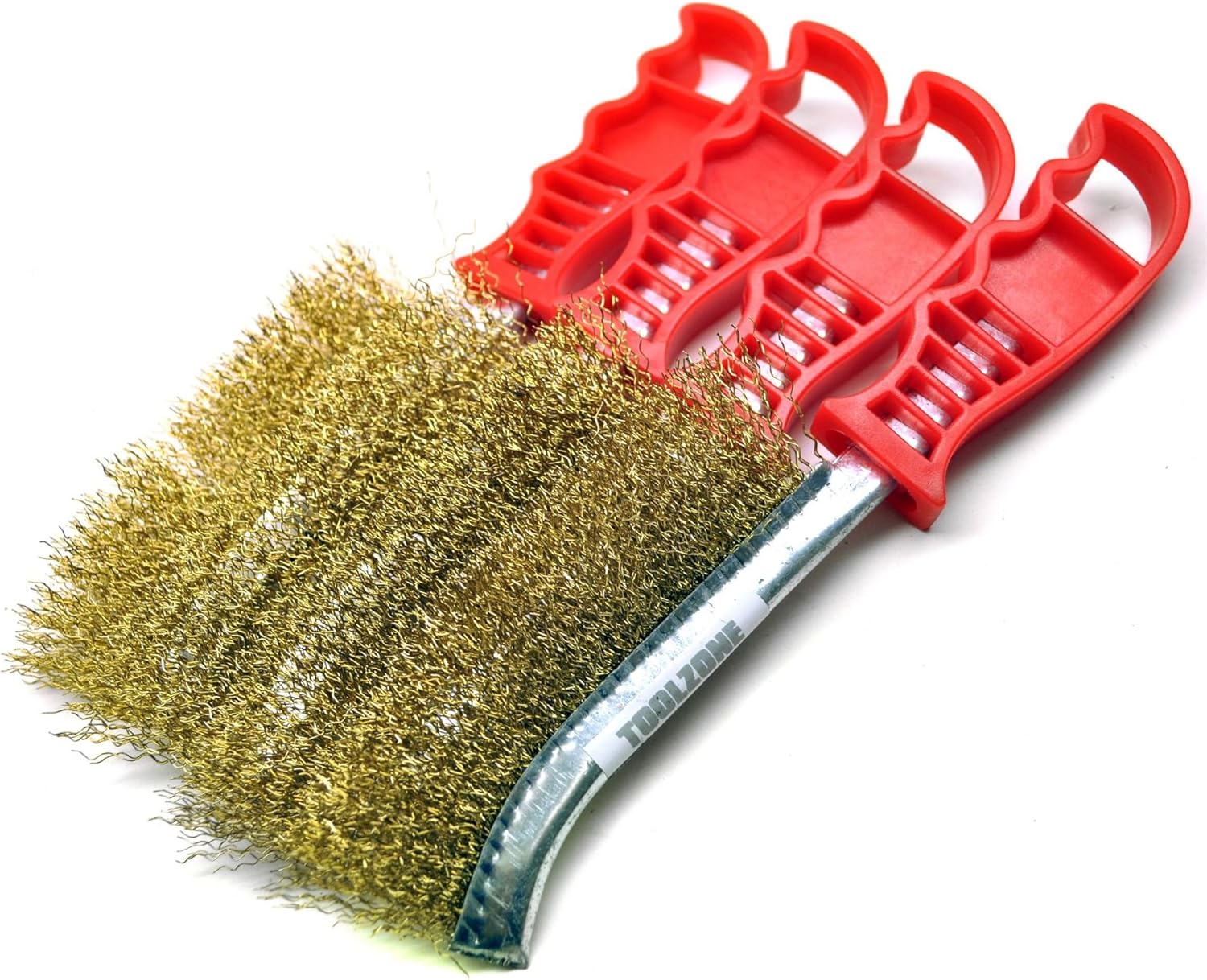 Brass Plated Rust Removal Cleaning Hand/Spid Brush (4 Pack) TE221 Industrial