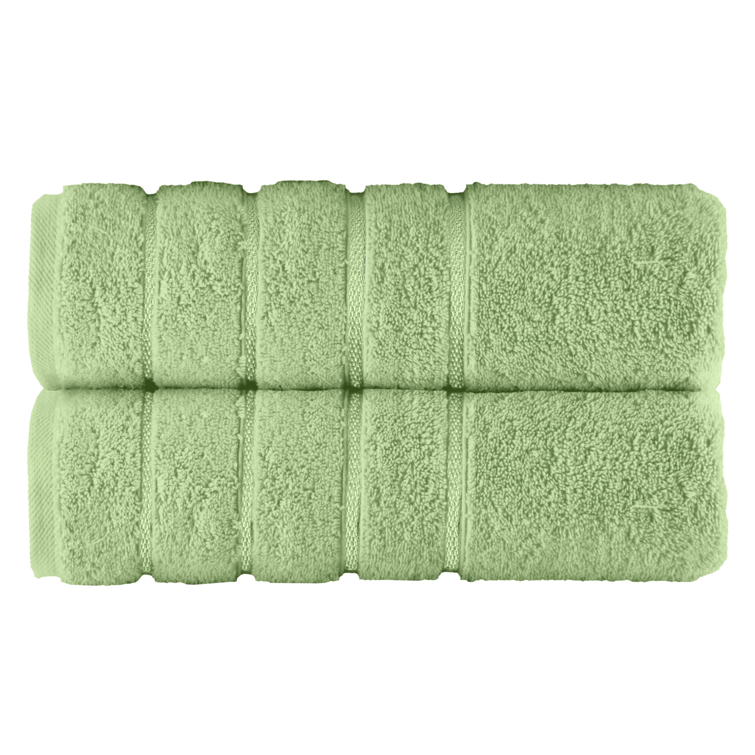 Elegant Comfort 100% Turkish Cotton 4 Lines Viscose Stripe Luxury 2 Pack Bath Towel Set 27 x 54 Inch - Super Soft and Highly Absorbent Premium Hotel Spa Quality Towels for Bathroom Use, Sage