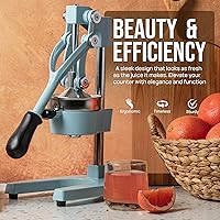 Vista 3 de Zulay Kitchen Exprimidor de jugo de naranja de hierro fundido, resistente, fácil de limpiar, exprimidor profesional de cítricos, exprimidor de limón