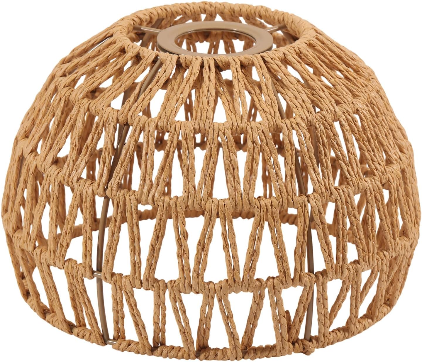 CHGCRAFT Rattan Lamp Shade Woven Lampshade Replacement Lamp Covers for Pendant, Table, Wall and Floor Lamps, Old Lace, 8.26×5.51 inch