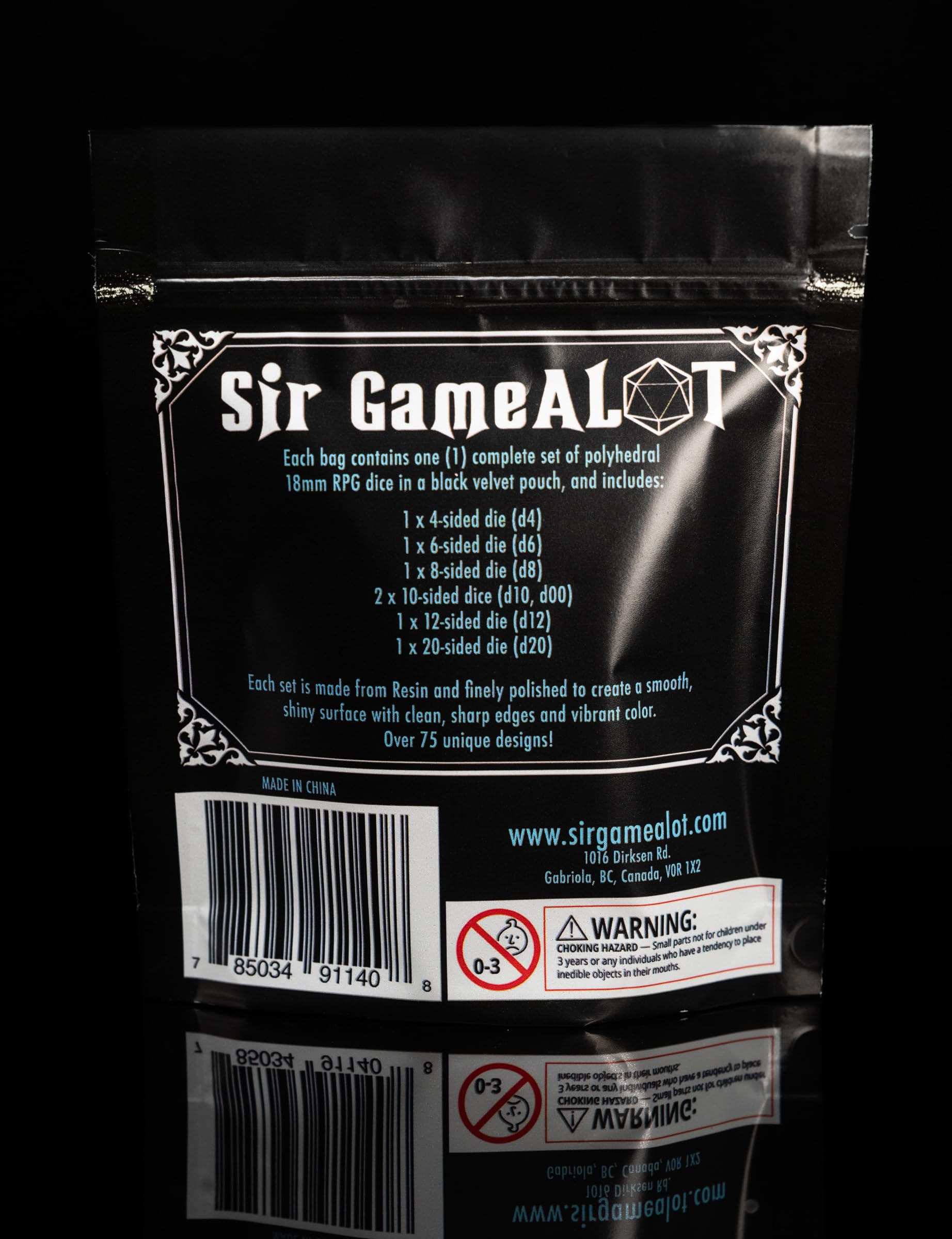 Lot de 7 dés en résine à bords tranchants mystérieux de qualité supérieure | Un lot choisi au hasard | Excellent cadeau pour tout RPG, DND ou Magic : The Gathering session