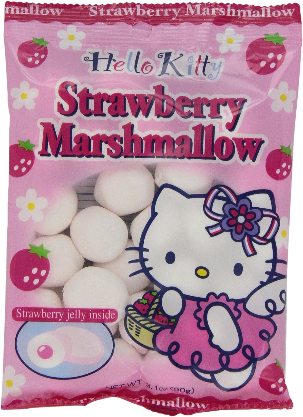 Eiwa Marshmallow Hello Kitty Strawberry, 3.1-Ounce Bags (Pack of 10)