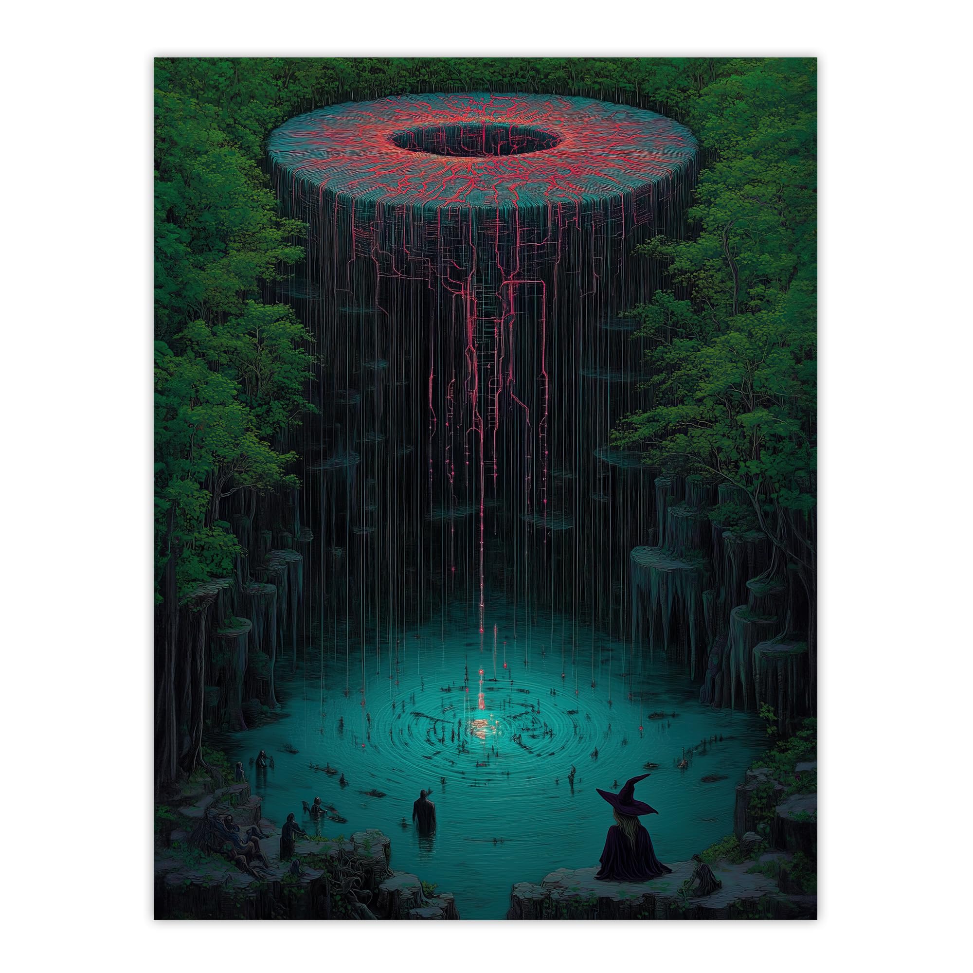 Artery8 Witch Forest Tree Of Life Surreal Fantasy Art Living Room Extra Large XL Wall Art Poster Print