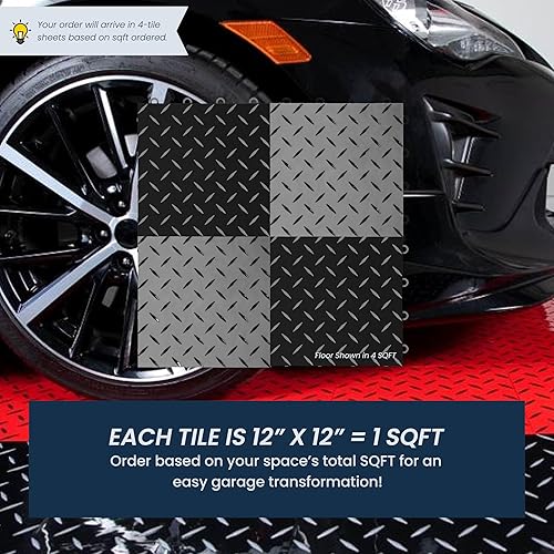 Miniatura 6 de IncStores Azulejos entrelazados Nitro Pro de 58 pulgadas de grosor, baldosas de garaje para un garaje, taller, cobertizo o remolque más fuerte y