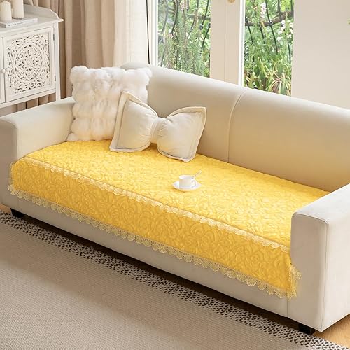 Miniatura 10 de Funda de Sofá Lavable, Fundas de Sofá para Mascotas, Funda de Sofá con Patrón de Rosas, Protector de Sofás para Perro (Marrón Claro 35.5"X60")