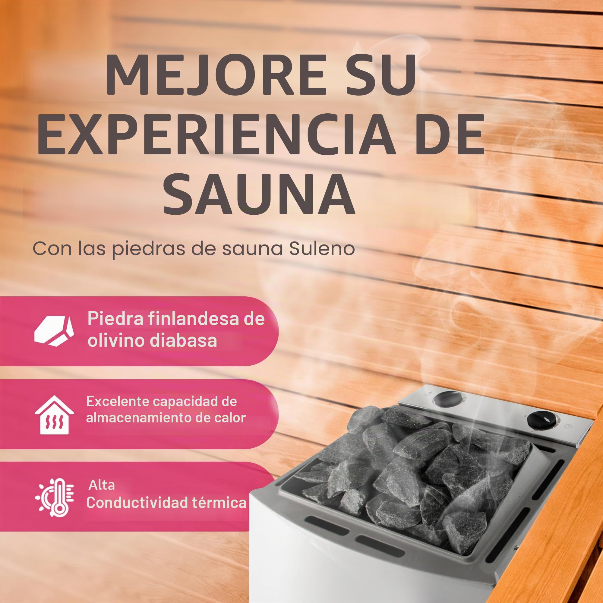 Original – Piedras para sauna finlandesa 20 kg olivindiabas humidificación piedras Vapor piedra para sauna Horno elektroofen Madera Horno