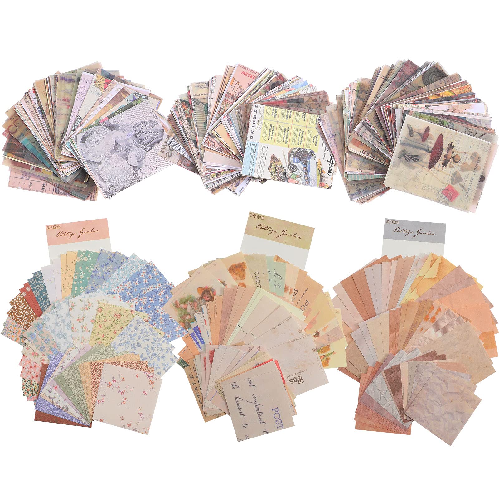 Buy 580 Sheets Vintage Scrapbook Paper Supplies Journaling Paper
