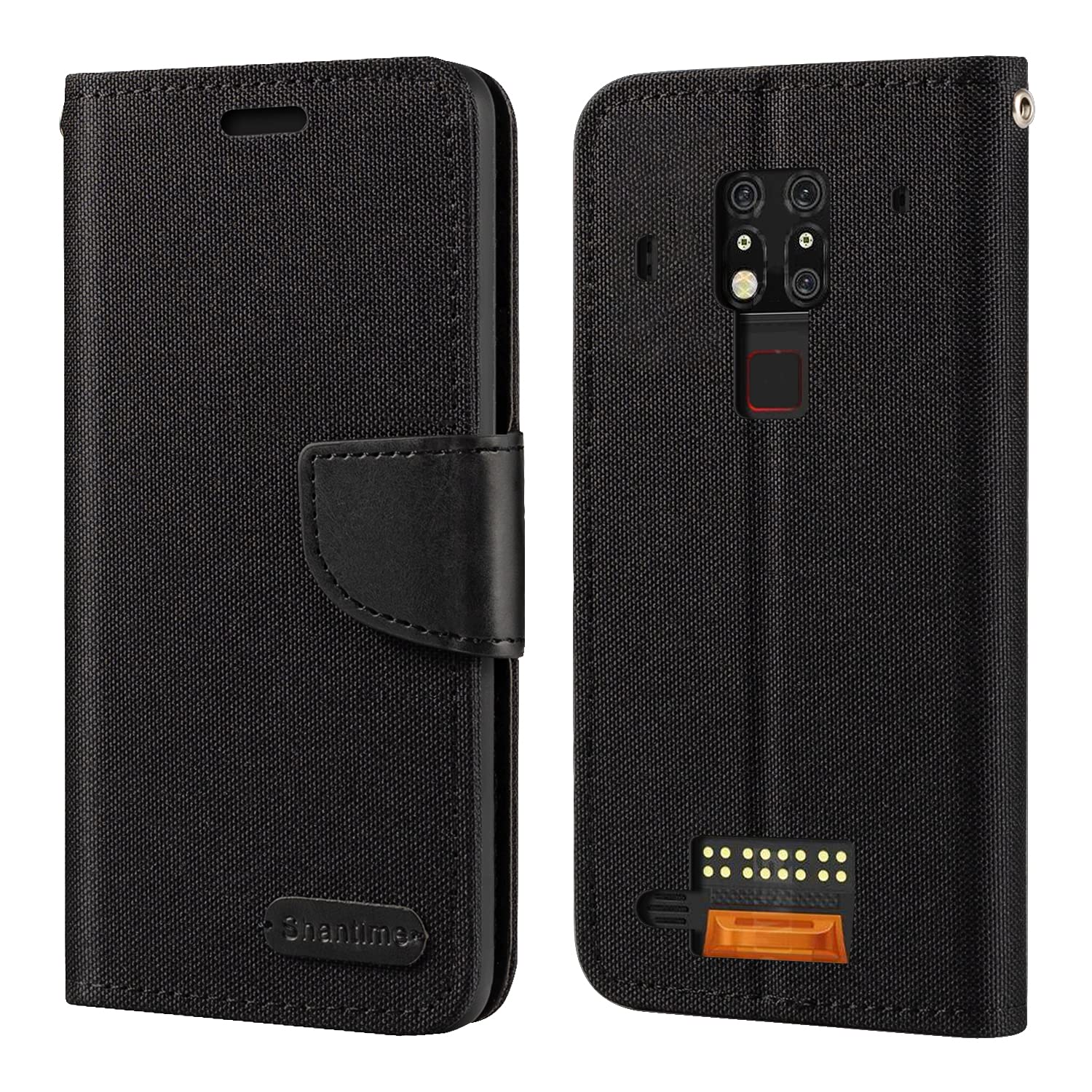 Oxford-Stoff Handyhülle Für Oukitel WP7 – Klapphülle Mit Kartenfächern, Magnetverschluss Und Standfunktion, Schwarz